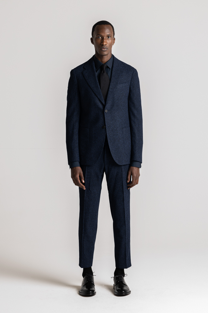 CC43 Mid Blue Structured Weave Suit - The Agenda | Café Costume