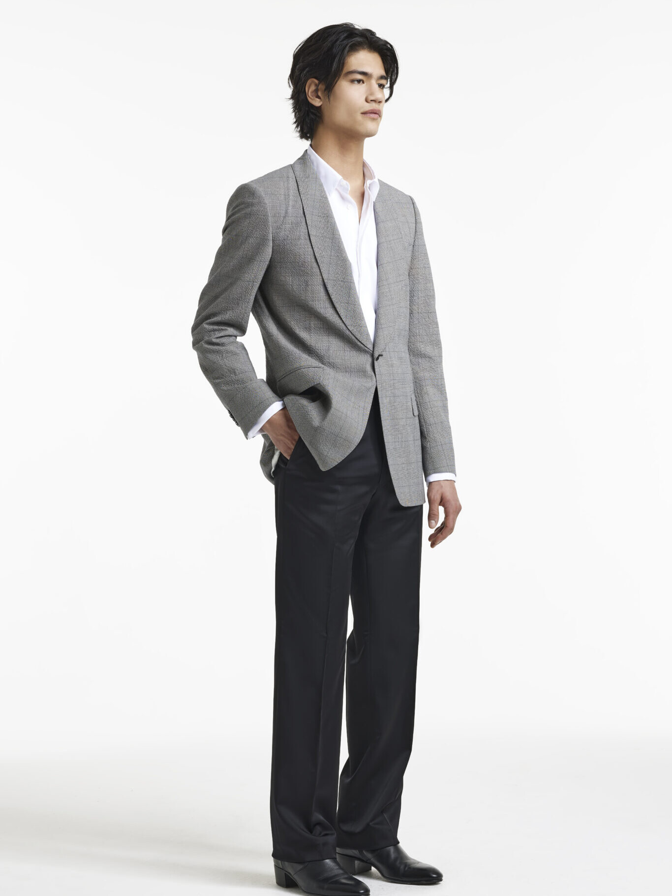 Light Grey Glencheck Suit - Gravitas | Café Costume