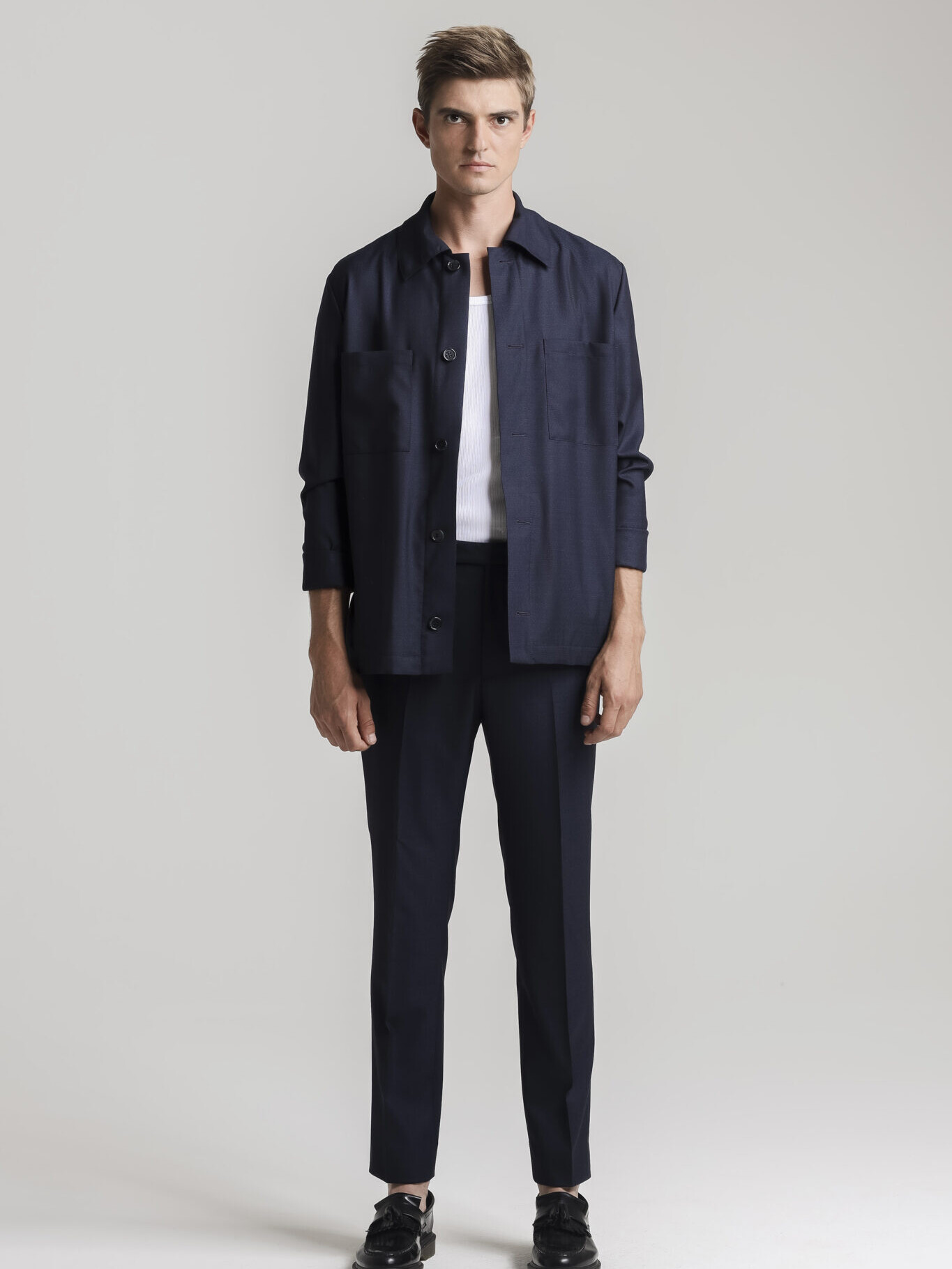Navy Blue Relaxed Tenue with Trousers - Stella | Café Costume