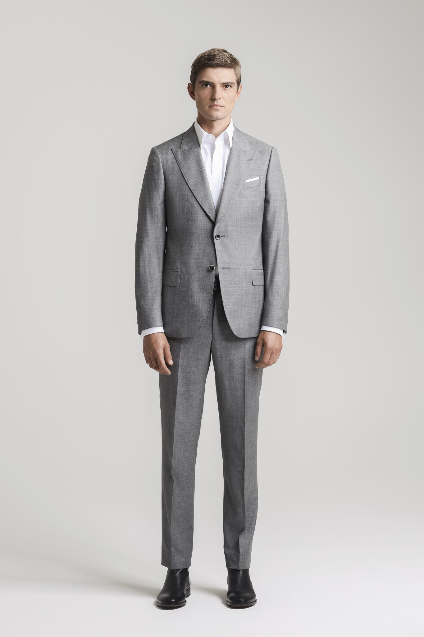 CC88B Soft Grey Smooth 2-Piece Suit - The FOMO | Café Costume