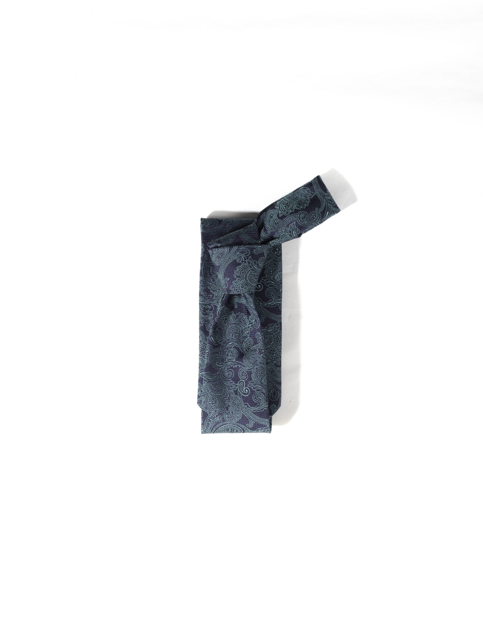 Marco - Navy and mint painterly paisley prink silk tie | Café Costume