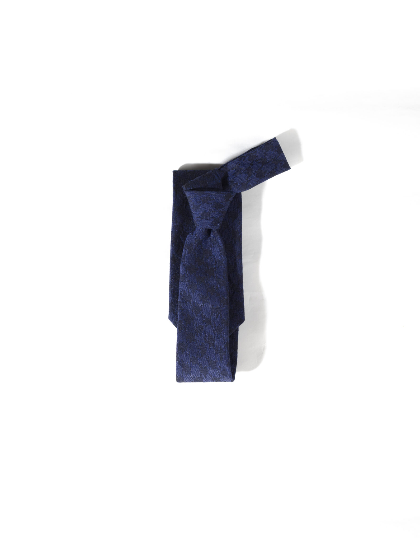 Verlaten personeelszaken Geit Milano - Donkerblauwe stropdas met houndstooth motief Café Costume