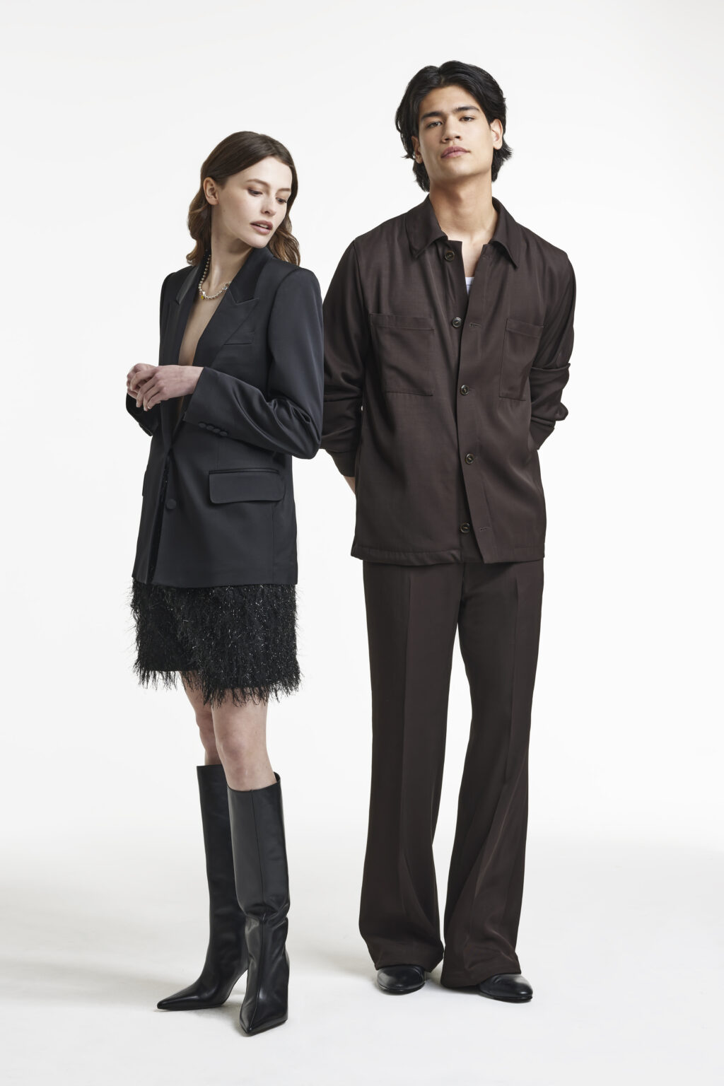 Clean Black Suit Jacket in Wool A Starry Night Café Costume