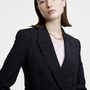 Navy Pinstripe Suit - We're Walking